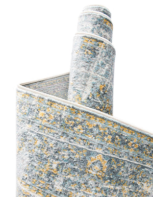 Gray 8' x 8' Baracoa Round Area Rug 100% Polypropylene Distressed Vintage Living Dining Room Office Traditional Carpet for Sale at Rug Engine