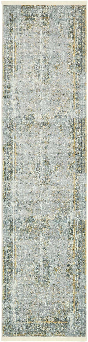 Gray 2' 7 x 10' Baracoa Runner Area Rug 100% Polypropylene Distressed Vintage Living Dining Room Office Traditional Carpet for Sale at Rug Engine