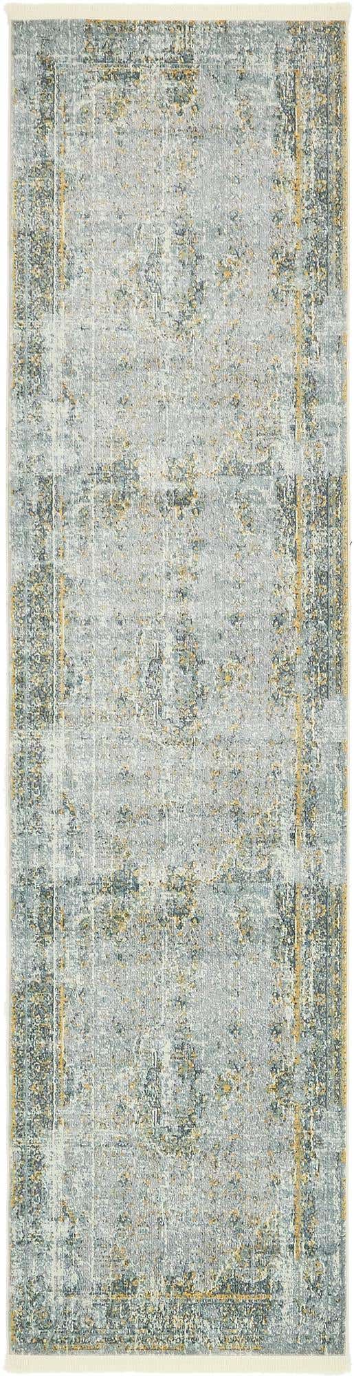 Gray 2' 7 x 10' Baracoa Runner Area Rug 100% Polypropylene Distressed Vintage Living Dining Room Office Traditional Carpet for Sale at Rug Engine