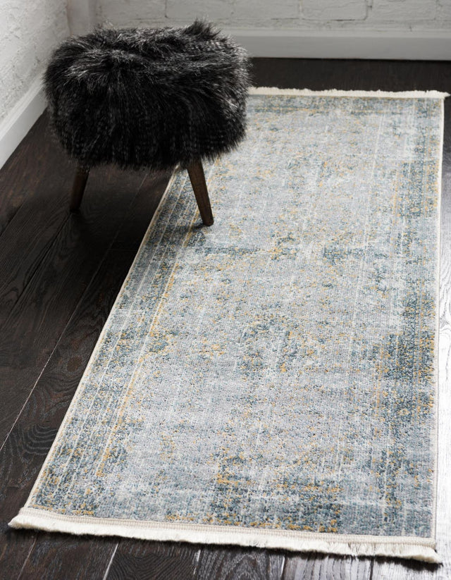 Gray 2' 2 x 6' Baracoa Runner Area Rug 100% Polypropylene Distressed Vintage Living Dining Room Office Traditional Carpet for Sale at Rug Engine