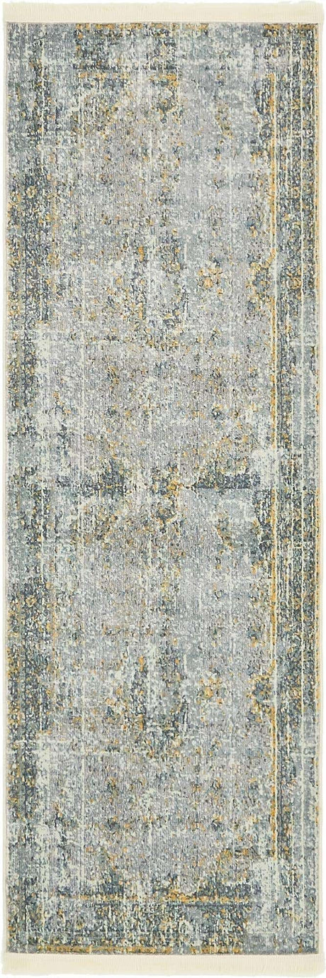 Gray 2' 2 x 6' Baracoa Runner Area Rug 100% Polypropylene Distressed Vintage Living Dining Room Office Traditional Carpet for Sale at Rug Engine