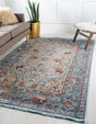 Light Blue 10' x 13' 1 Baracoa Rectangle Area Rug 100% Polypropylene Distressed Vintage Living Dining Room Office Traditional Carpet for Sale at Rug Engine