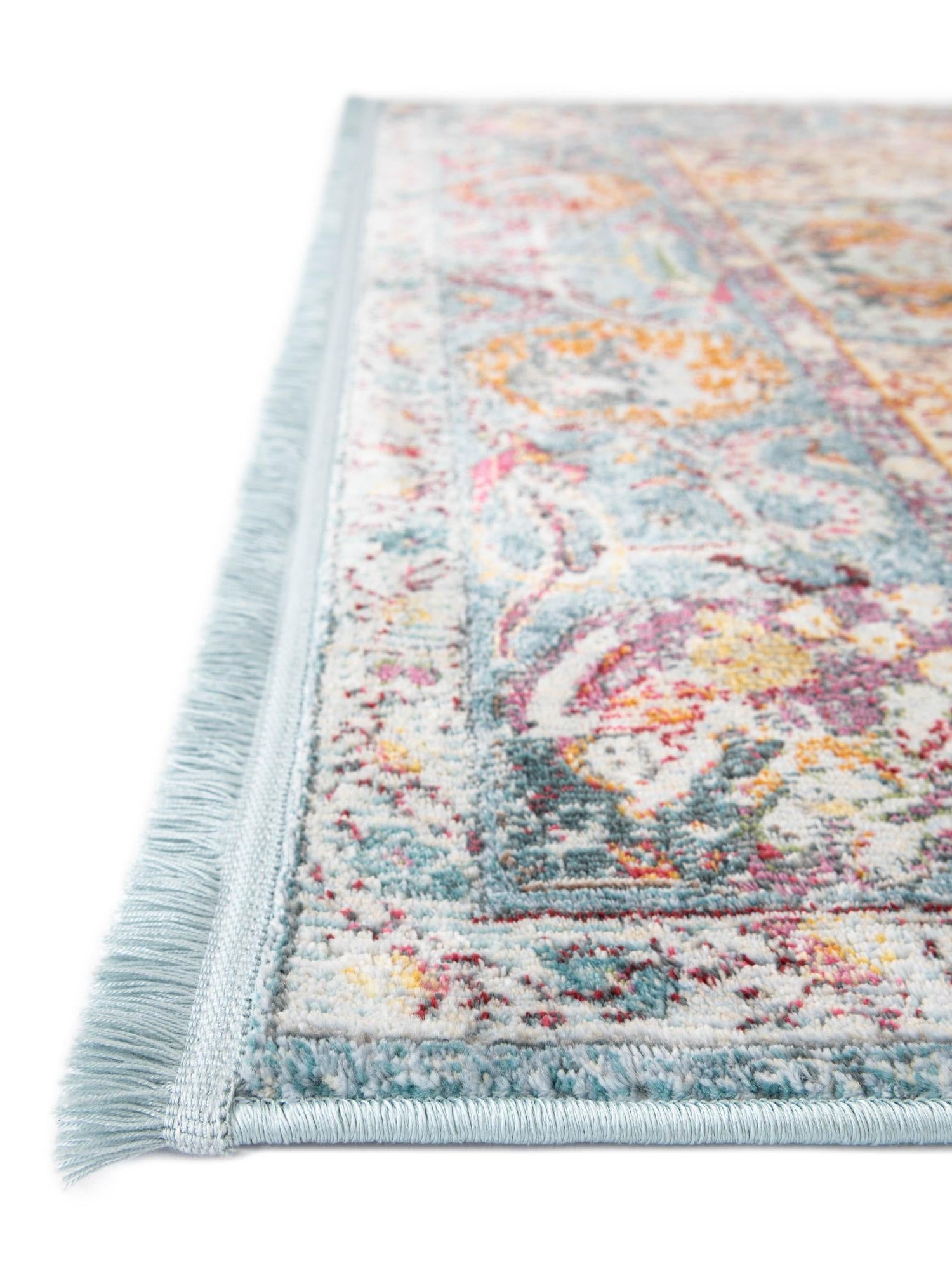 Light Blue 9' x 12' Baracoa Rectangle Area Rug 100% Polypropylene Distressed Vintage Living Dining Room Office Traditional Carpet for Sale at Rug Engine