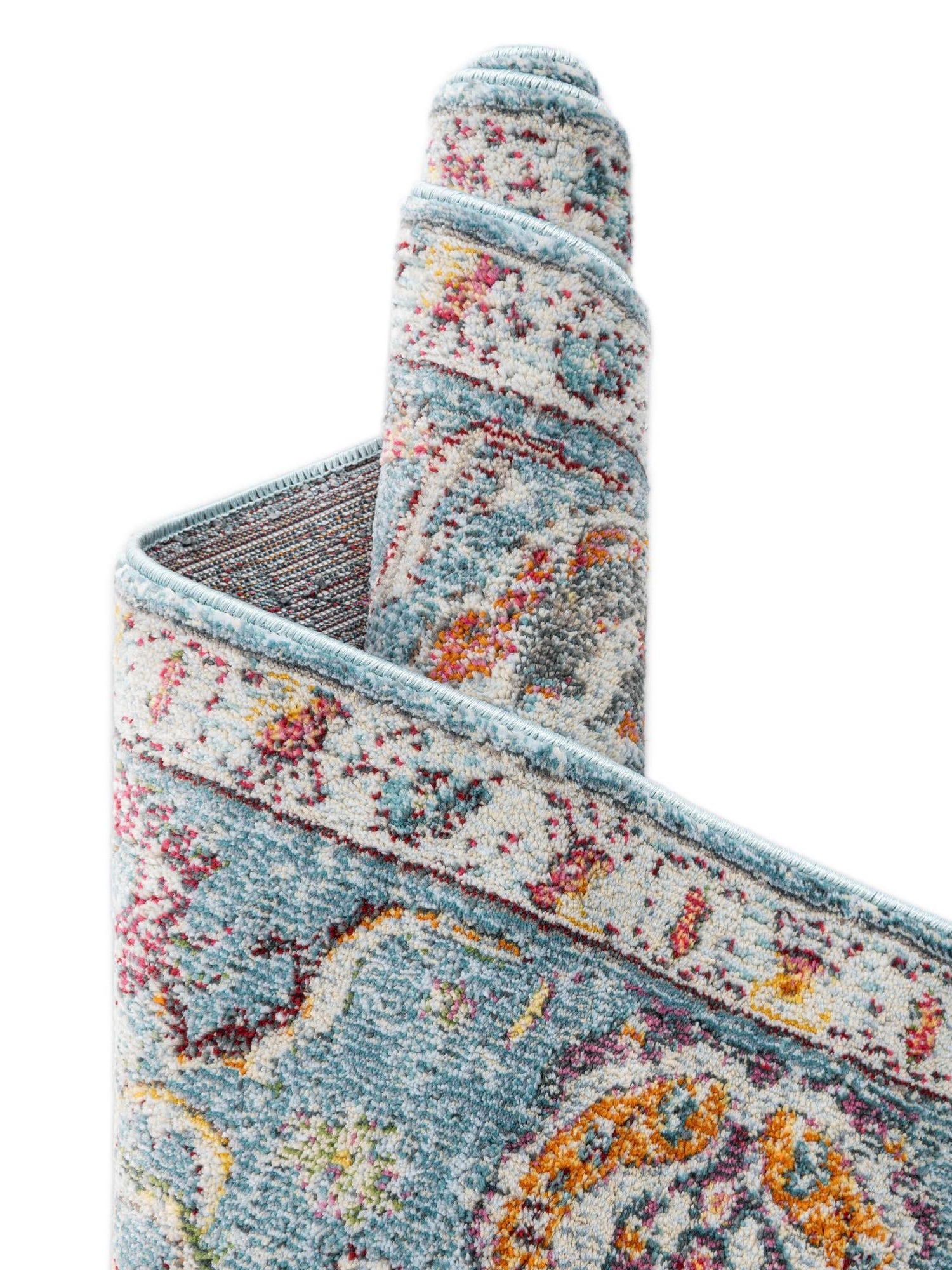 Light Blue 5' 5 x 8' Baracoa Rectangle Area Rug 100% Polypropylene Distressed Vintage Living Dining Room Office Traditional Carpet for Sale at Rug Engine