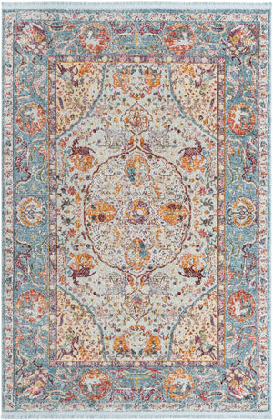 Light Blue 5' 5 x 8' Baracoa Rectangle Area Rug 100% Polypropylene Distressed Vintage Living Dining Room Office Traditional Carpet for Sale at Rug Engine