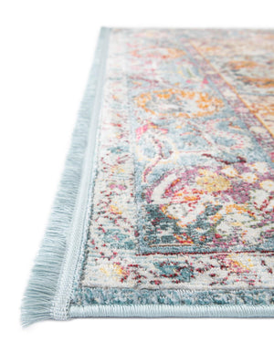 Light Blue 2' 2 x 6' 1 Baracoa Runner Area Rug 100% Polypropylene Distressed Vintage Living Dining Room Office Traditional Carpet for Sale at Rug Engine