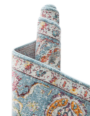 Light Blue 2' 2 x 6' 1 Baracoa Runner Area Rug 100% Polypropylene Distressed Vintage Living Dining Room Office Traditional Carpet for Sale at Rug Engine