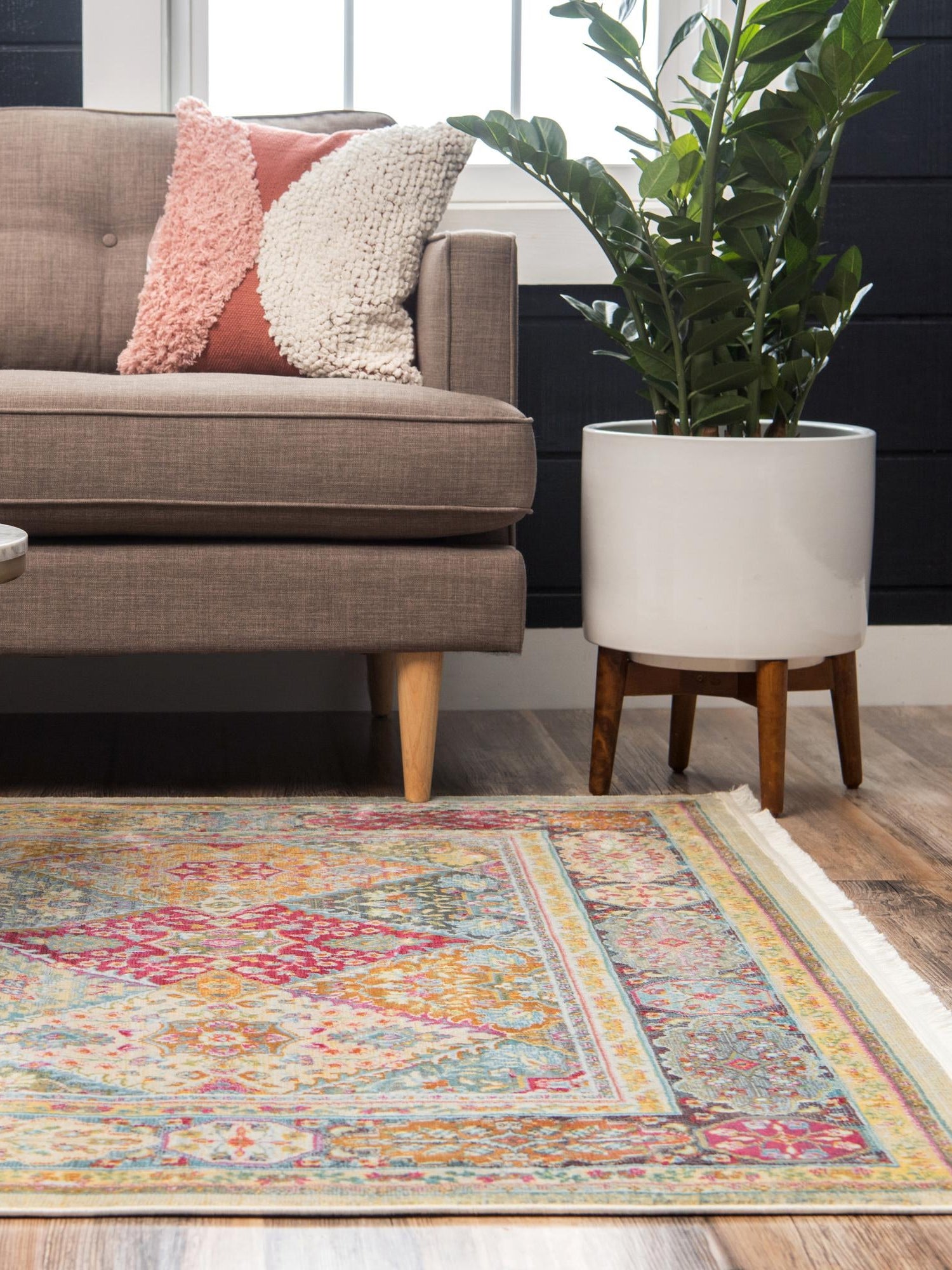 Multicolor 7' x 10' Baracoa Rectangle Area Rug 100% Polypropylene Distressed Vintage Living Dining Room Office Traditional Carpet for Sale at Rug Engine