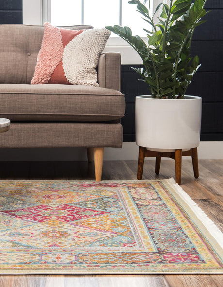 Multicolor 3' x 5' Baracoa Rectangle Area Rug 100% Polypropylene Distressed Vintage Living Dining Room Office Traditional Carpet for Sale at Rug Engine