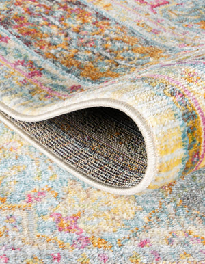 Multicolor 4' x 4' Baracoa Round Area Rug 100% Polypropylene Distressed Vintage Living Dining Room Office Traditional Carpet for Sale at Rug Engine