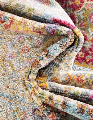 Multicolor 4' x 4' Baracoa Round Area Rug 100% Polypropylene Distressed Vintage Living Dining Room Office Traditional Carpet for Sale at Rug Engine