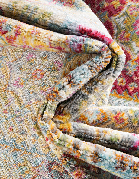 Multicolor 2' 7 x 13' Baracoa Runner Area Rug 100% Polypropylene Distressed Vintage Living Dining Room Office Traditional Carpet for Sale at Rug Engine