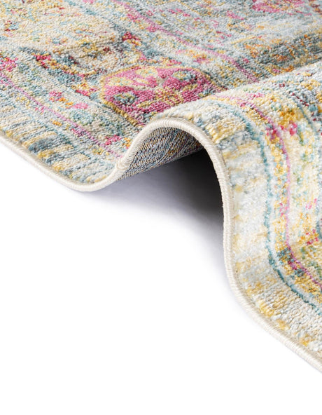 Multicolor 2' x 8' Baracoa Runner Area Rug 100% Polypropylene Distressed Vintage Living Dining Room Office Traditional Carpet for Sale at Rug Engine