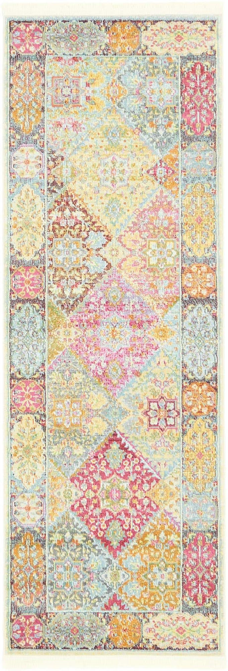 Multicolor 2' 2 x 6' 1 Baracoa Runner Area Rug 100% Polypropylene Distressed Vintage Living Dining Room Office Traditional Carpet for Sale at Rug Engine