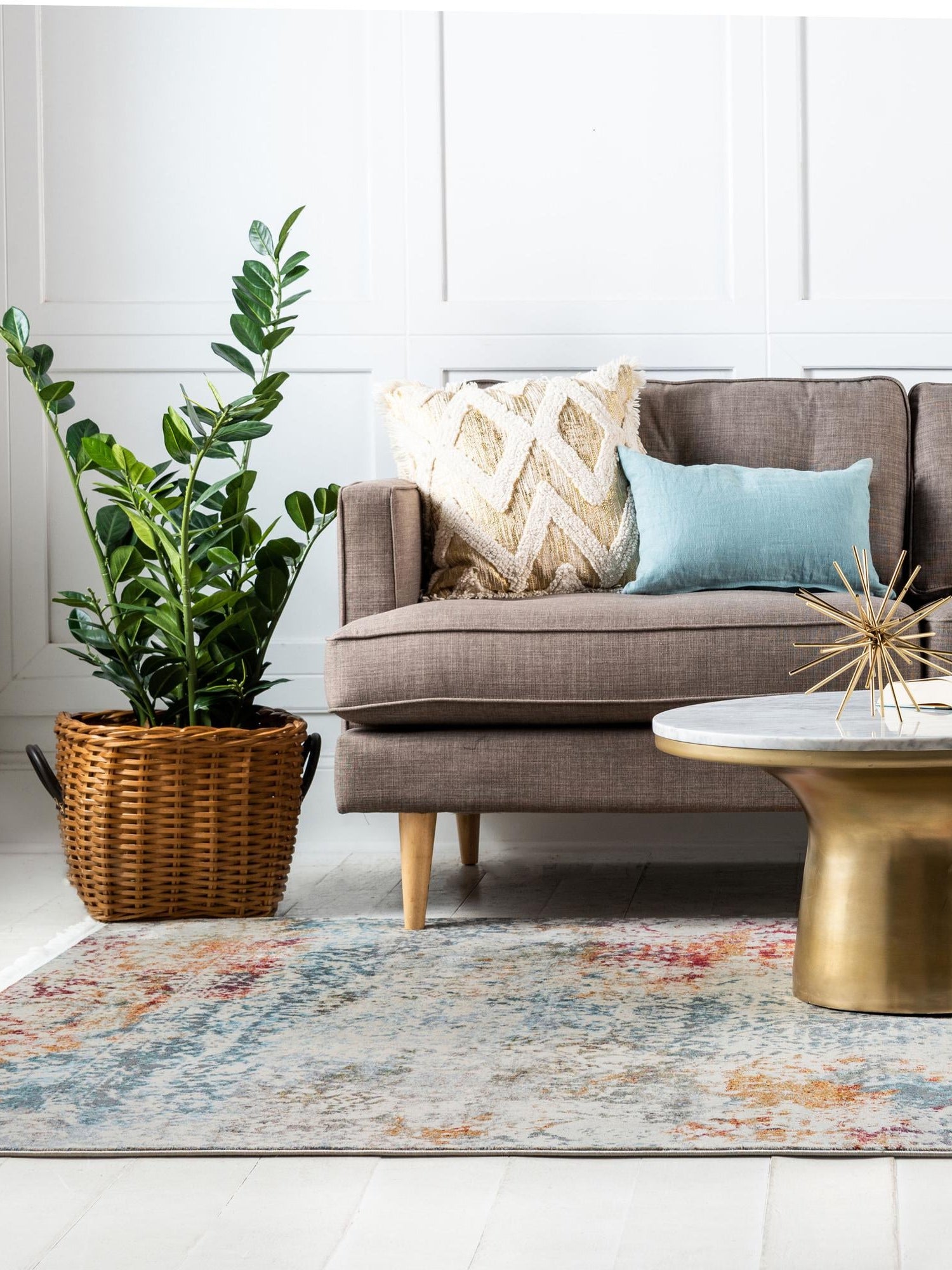 Cream 10' x 13' 1 Baracoa Rectangle Area Rug 100% Polypropylene Distressed Vintage Living Dining Room Office Traditional Carpet for Sale at Rug Engine