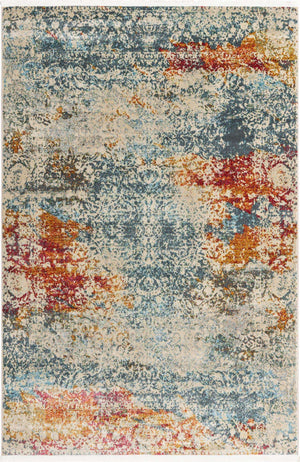 Cream 5' 5 x 8' Baracoa Rectangle Area Rug 100% Polypropylene Distressed Vintage Living Dining Room Office Traditional Carpet for Sale at Rug Engine
