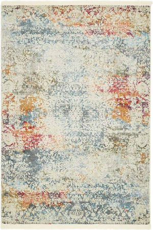 Cream 4' 3 x 6' 1 Baracoa Rectangle Area Rug 100% Polypropylene Distressed Vintage Living Dining Room Office Traditional Carpet for Sale at Rug Engine