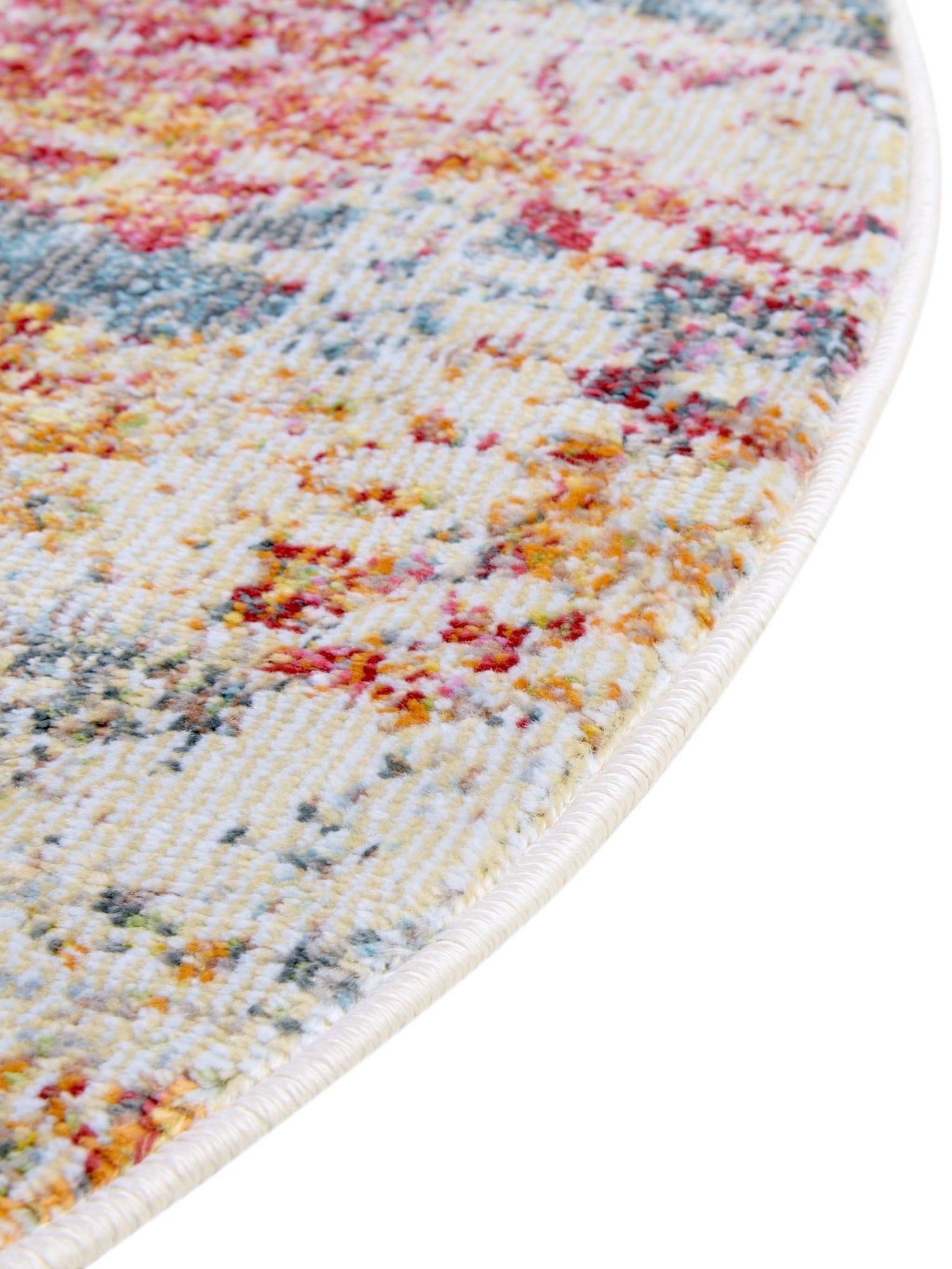 Cream 10' x 10' Baracoa Round Area Rug 100% Polypropylene Distressed Vintage Living Dining Room Office Traditional Carpet for Sale at Rug Engine