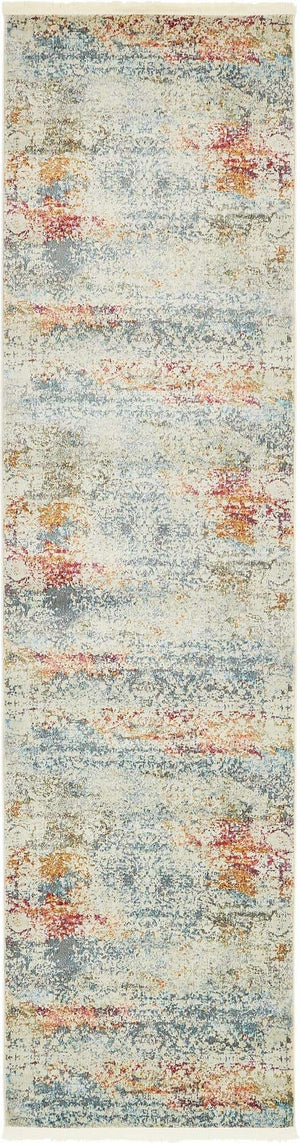 Cream 2' 7 x 10' Baracoa Runner Area Rug 100% Polypropylene Distressed Vintage Living Dining Room Office Traditional Carpet for Sale at Rug Engine