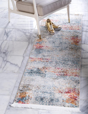 Cream 2' 7 x 10' Baracoa Runner Area Rug 100% Polypropylene Distressed Vintage Living Dining Room Office Traditional Carpet for Sale at Rug Engine