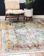 Light Blue 5' 5 x 8' Baracoa Rectangle Area Rug 100% Polypropylene Distressed Vintage Living Dining Room Office Traditional Carpet for Sale at Rug Engine