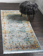 Light Blue 2' 7 x 10' Baracoa Runner Area Rug 100% Polypropylene Distressed Vintage Living Dining Room Office Traditional Carpet for Sale at Rug Engine