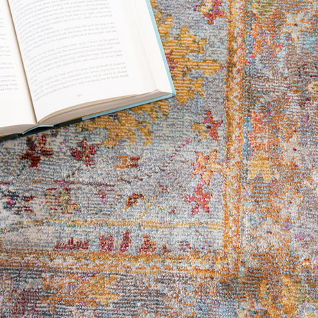 Light Blue 2' 2 x 3' 1 Baracoa Rectangle Area Rug 100% Polypropylene Distressed Vintage Living Dining Room Office Traditional Carpet for Sale at Rug Engine