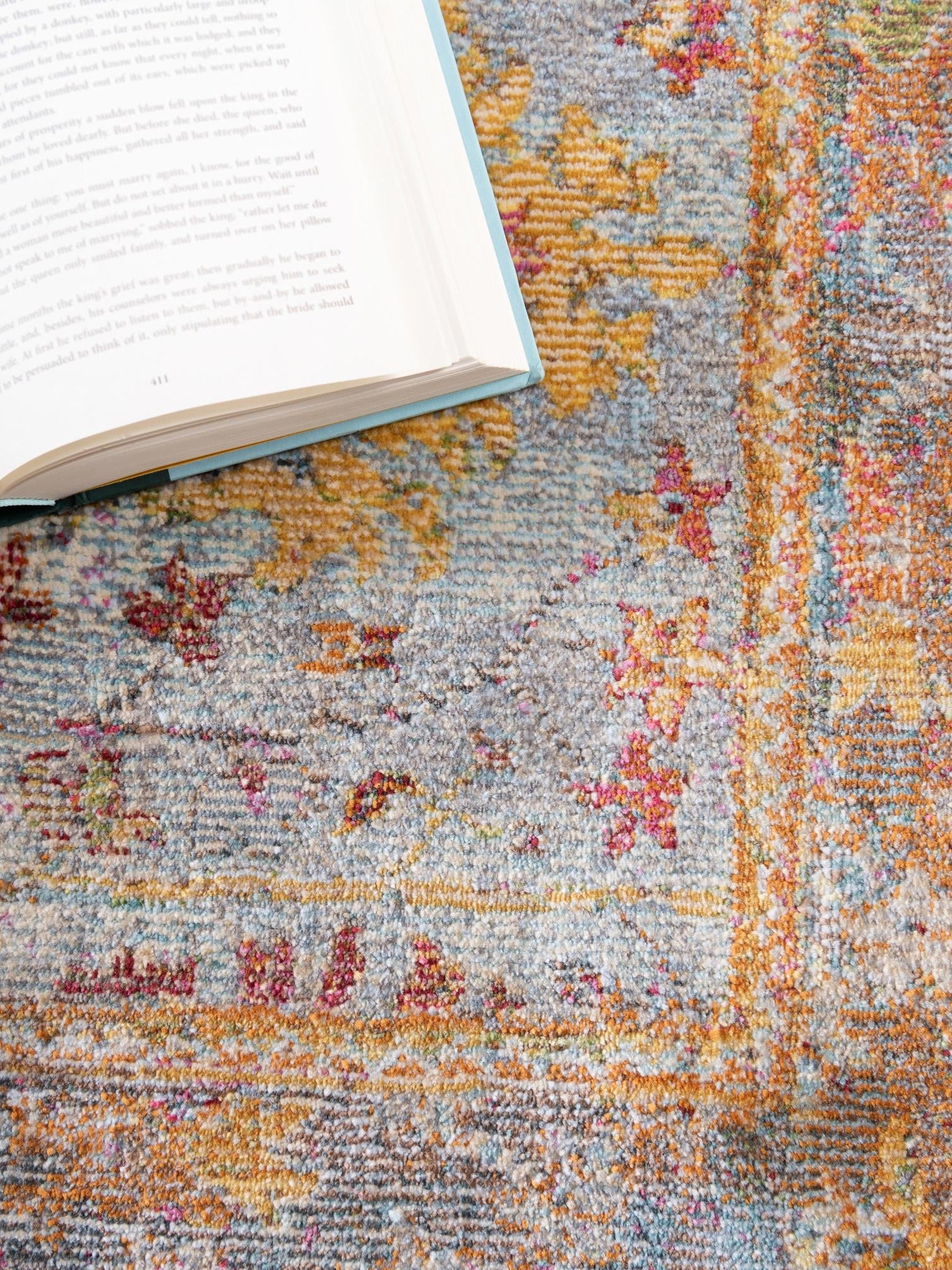 Light Blue 10' x 13' 1 Baracoa Rectangle Area Rug 100% Polypropylene Distressed Vintage Living Dining Room Office Traditional Carpet for Sale at Rug Engine