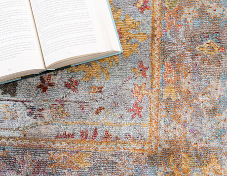 Light Blue 5' 5 x 5' 5 Baracoa Round Area Rug 100% Polypropylene Distressed Vintage Living Dining Room Office Traditional Carpet for Sale at Rug Engine