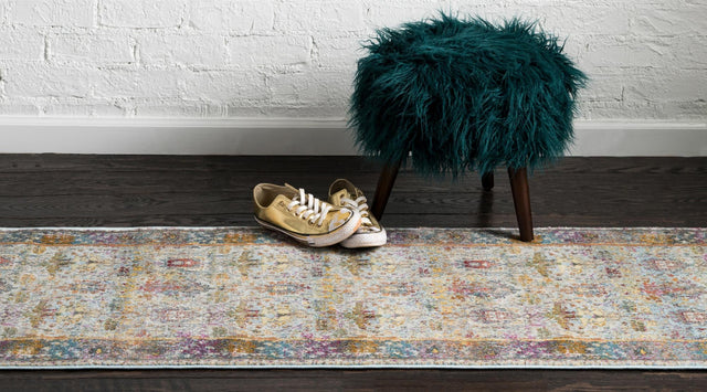 Light Blue 2' 2 x 6' 1 Baracoa Runner Area Rug 100% Polypropylene Distressed Vintage Living Dining Room Office Traditional Carpet for Sale at Rug Engine