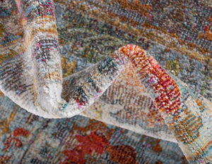 Light Blue 2' 2 x 6' 1 Baracoa Runner Area Rug 100% Polypropylene Distressed Vintage Living Dining Room Office Traditional Carpet for Sale at Rug Engine