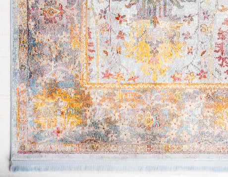 Light Blue 2' 2 x 6' 1 Baracoa Runner Area Rug 100% Polypropylene Distressed Vintage Living Dining Room Office Traditional Carpet for Sale at Rug Engine