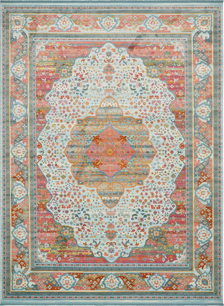 Light Blue 10' x 13' 1 Baracoa Rectangle Area Rug 100% Polypropylene Distressed Vintage Living Dining Room Office Traditional Carpet for Sale at Rug Engine