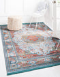 Light Blue 6' x 9' Baracoa Rectangle Area Rug 100% Polypropylene Distressed Vintage Living Dining Room Office Traditional Carpet for Sale at Rug Engine