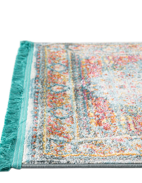Light Blue 8' x 11' Baracoa Rectangle Area Rug 100% Polypropylene Distressed Vintage Living Dining Room Office Traditional Carpet for Sale at Rug Engine