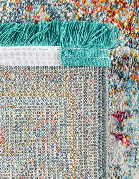 Light Blue 7' 1 x 10' Baracoa Rectangle Area Rug 100% Polypropylene Distressed Vintage Living Dining Room Office Traditional Carpet for Sale at Rug Engine