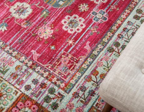 Pink 8' x 8' Baracoa Round Area Rug 100% Polypropylene Distressed Vintage Living Dining Room Office Traditional Carpet for Sale at Rug Engine