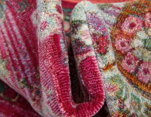 Pink 8' x 8' Baracoa Round Area Rug 100% Polypropylene Distressed Vintage Living Dining Room Office Traditional Carpet for Sale at Rug Engine