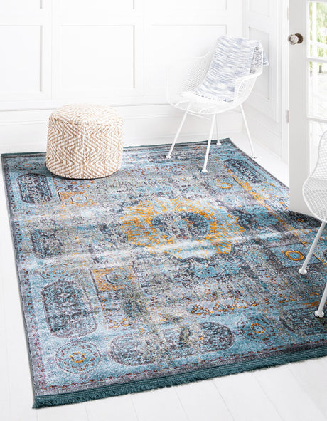 Blue 2' 2 x 3' 1 Baracoa Rectangle Area Rug 100% Polypropylene Distressed Vintage Living Dining Room Office Traditional Carpet for Sale at Rug Engine