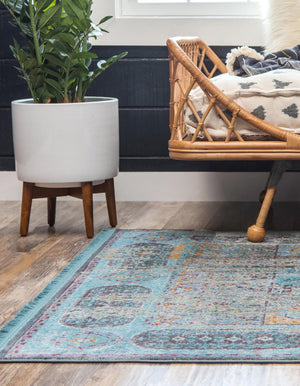 Blue 2' 2 x 3' 1 Baracoa Rectangle Area Rug 100% Polypropylene Distressed Vintage Living Dining Room Office Traditional Carpet for Sale at Rug Engine