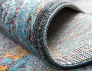 Blue 2' 2 x 6' 1 Baracoa Runner Area Rug 100% Polypropylene Distressed Vintage Living Dining Room Office Traditional Carpet for Sale at Rug Engine