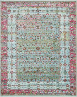 Blue 8' x 10' Baracoa Rectangle Area Rug 100% Polypropylene Distressed Vintage Living Dining Room Office Traditional Carpet for Sale at Rug Engine