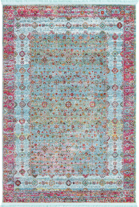 Blue 4' 3 x 6' 1 Baracoa Rectangle Area Rug 100% Polypropylene Distressed Vintage Living Dining Room Office Traditional Carpet for Sale at Rug Engine