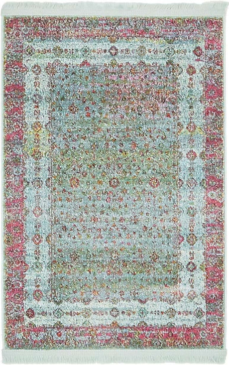 Blue 2' 2 x 3' 1 Baracoa Rectangle Area Rug 100% Polypropylene Distressed Vintage Living Dining Room Office Traditional Carpet for Sale at Rug Engine