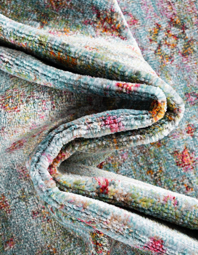 Blue 5' 5 x 5' 5 Baracoa Round Area Rug 100% Polypropylene Distressed Vintage Living Dining Room Office Traditional Carpet for Sale at Rug Engine