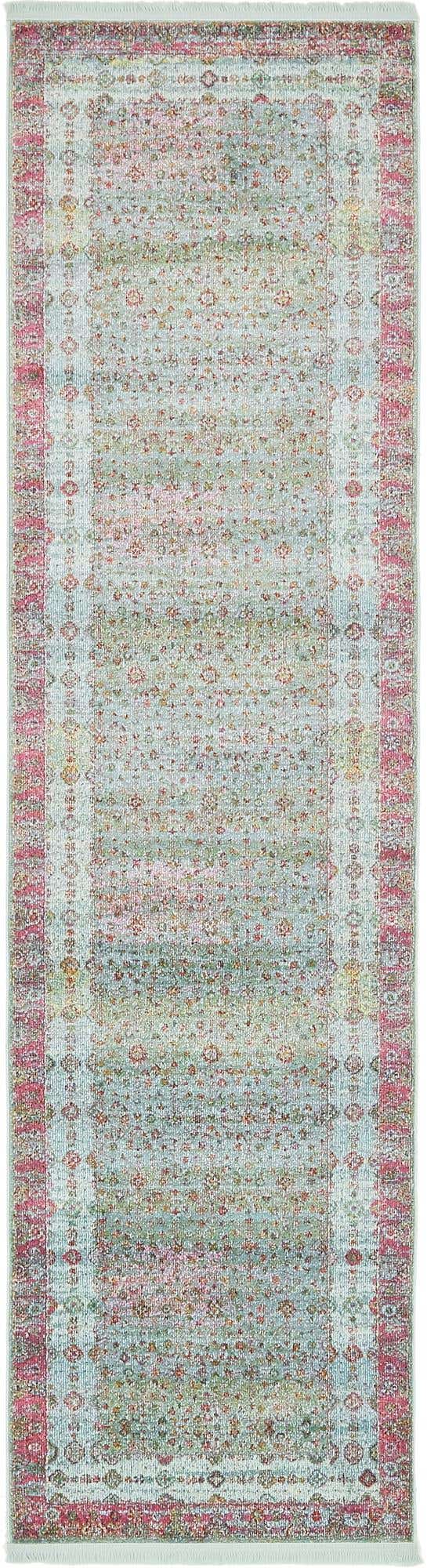 Blue 2' 7 x 10' Baracoa Runner Area Rug 100% Polypropylene Distressed Vintage Living Dining Room Office Traditional Carpet for Sale at Rug Engine