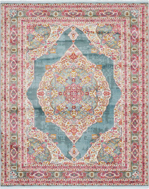 Turquoise 8' x 10' Baracoa Rectangle Area Rug 100% Polypropylene Distressed Vintage Living Dining Room Office Traditional Carpet for Sale at Rug Engine