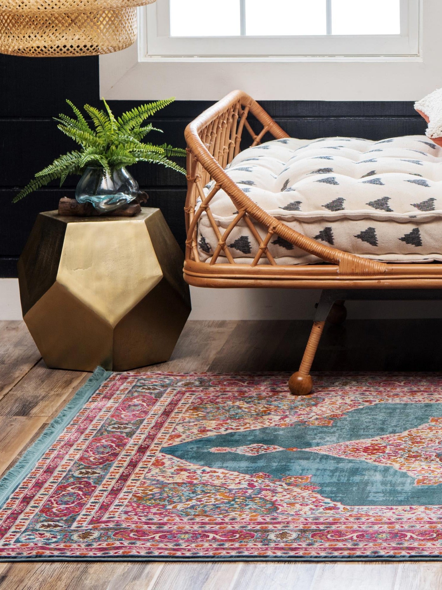 Turquoise 4' 3 x 6' 1 Baracoa Rectangle Area Rug 100% Polypropylene Distressed Vintage Living Dining Room Office Traditional Carpet for Sale at Rug Engine