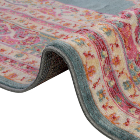 Turquoise 6' x 9' Baracoa Rectangle Area Rug 100% Polypropylene Distressed Vintage Living Dining Room Office Traditional Carpet for Sale at Rug Engine