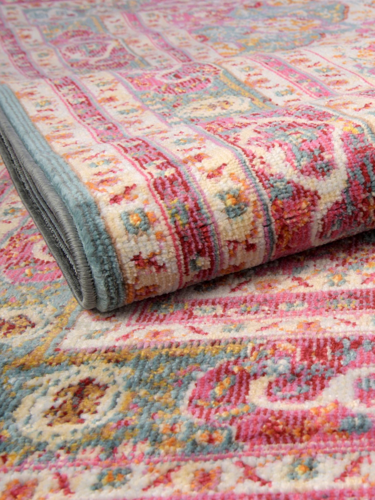 Turquoise 5' 5 x 5' 5 Baracoa Round Area Rug 100% Polypropylene Distressed Vintage Living Dining Room Office Traditional Carpet for Sale at Rug Engine